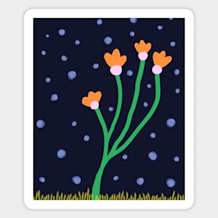 Flowers and dots Magnet